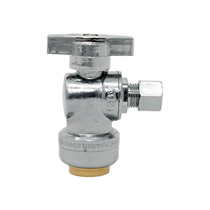 Straight Stop Valve 1/2-in OD X 3/8-in OD,1/4 Quarter Tun Lead Free Brass Chrome Plated Str Shut Off Water Supply Stop For Faucet Or Toilet Installation (2-Pack