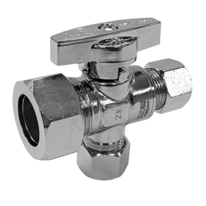 5/8in OD Compression x 3/8in OD Compression x 3/8in OD Compression Chrome Dual Stop Valve