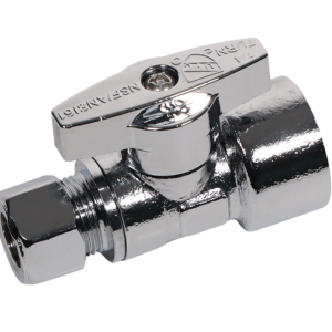 1/2in FIP x 3/8in OD Compression Chrome Straight Stop Valve