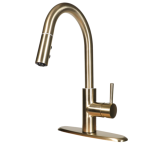 Hudson Single Handle Modern Pull Down Spray Kitchen Faucet G3 Brushed Gold Finish