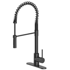 Hudson Matte Black Spring Loaded Kitchen Faucet