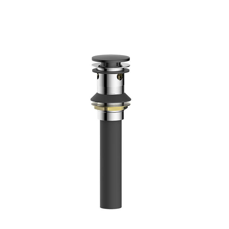 Hudson Spring Loaded Push Drain Assembly with Overflow G3 Matte Black Finish